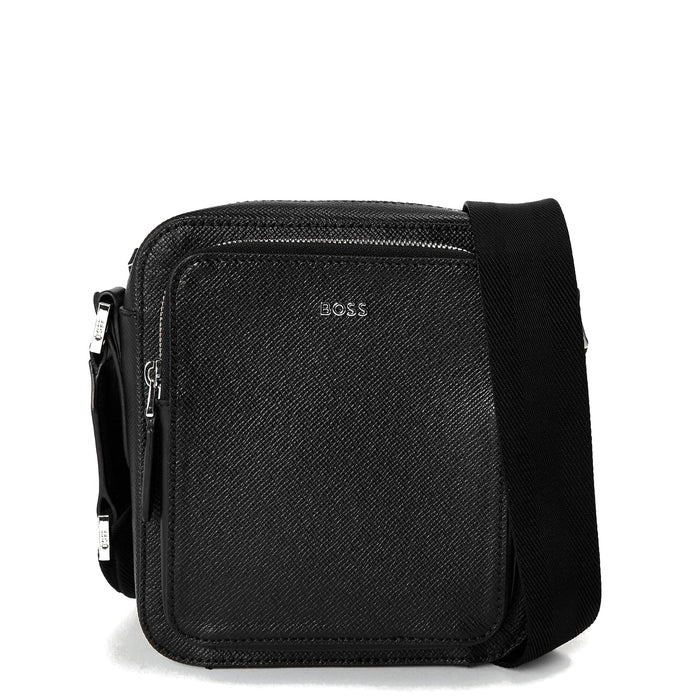 Boss Moon Textured Cross Body Bag with Silver Tone Hardware