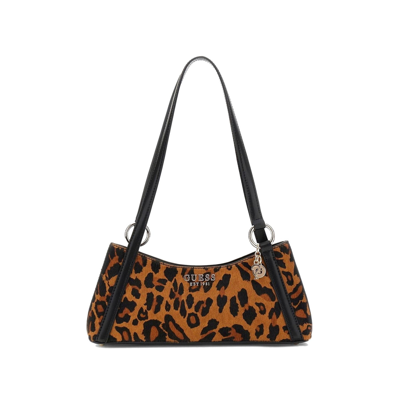 Guess Leopard Patterned Trapezoid Baguette with Key Ring