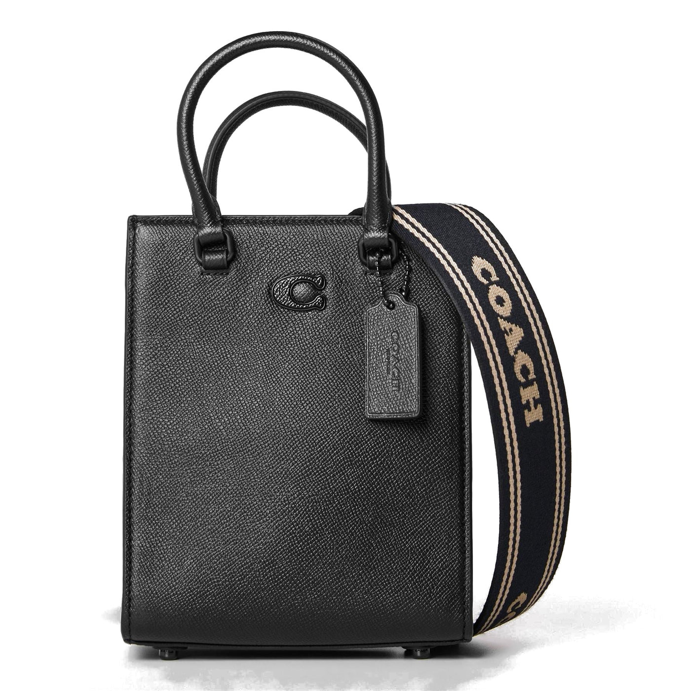 Coach Rectangle Shaped Tote with Silver Tone Hardware