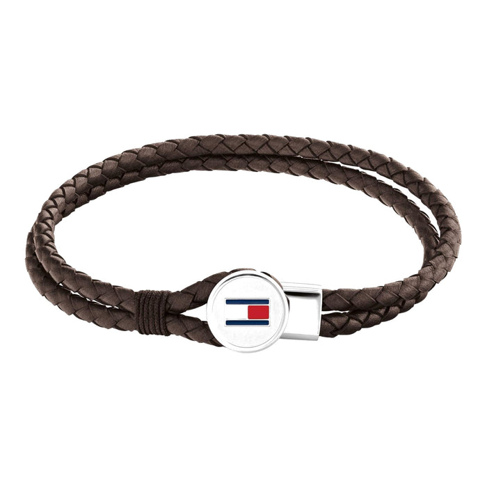 Tommy Hilfiger Hilfiger Men’s Braided Leather Bracelet