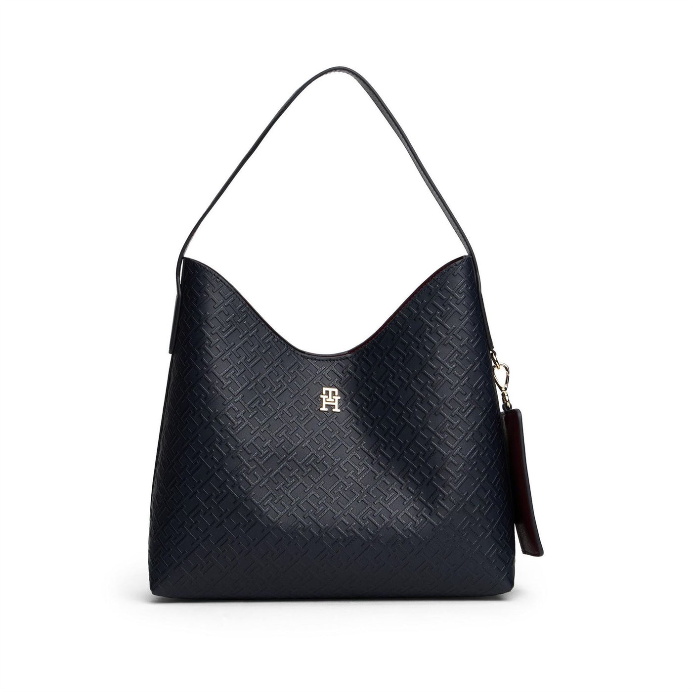 Tommy Hilfiger Icon Shoulder Crescent Shape Hobo Bag with Key Case