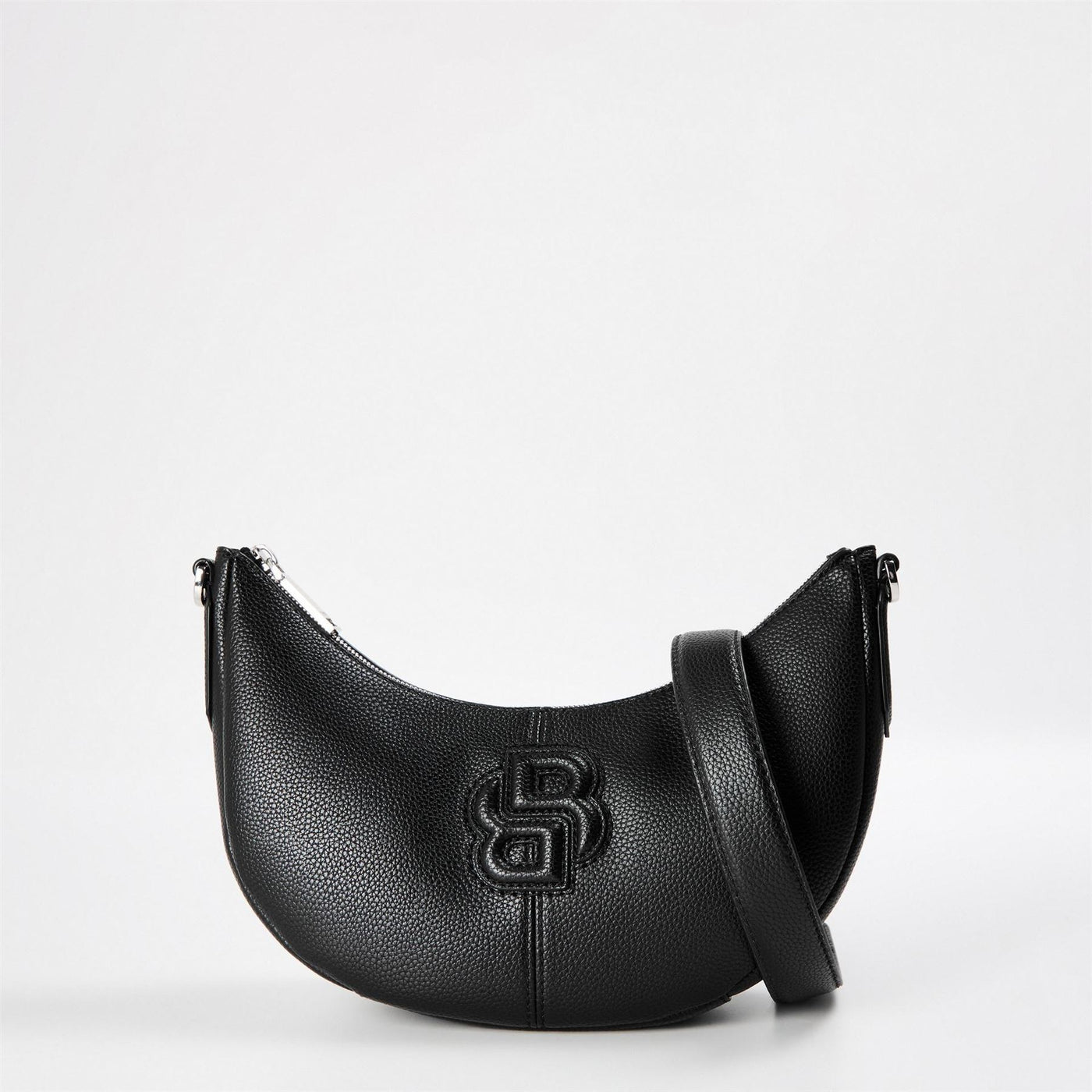 Boss Anett Halfmoon Crescent Shape Hobo Bag with Monogram