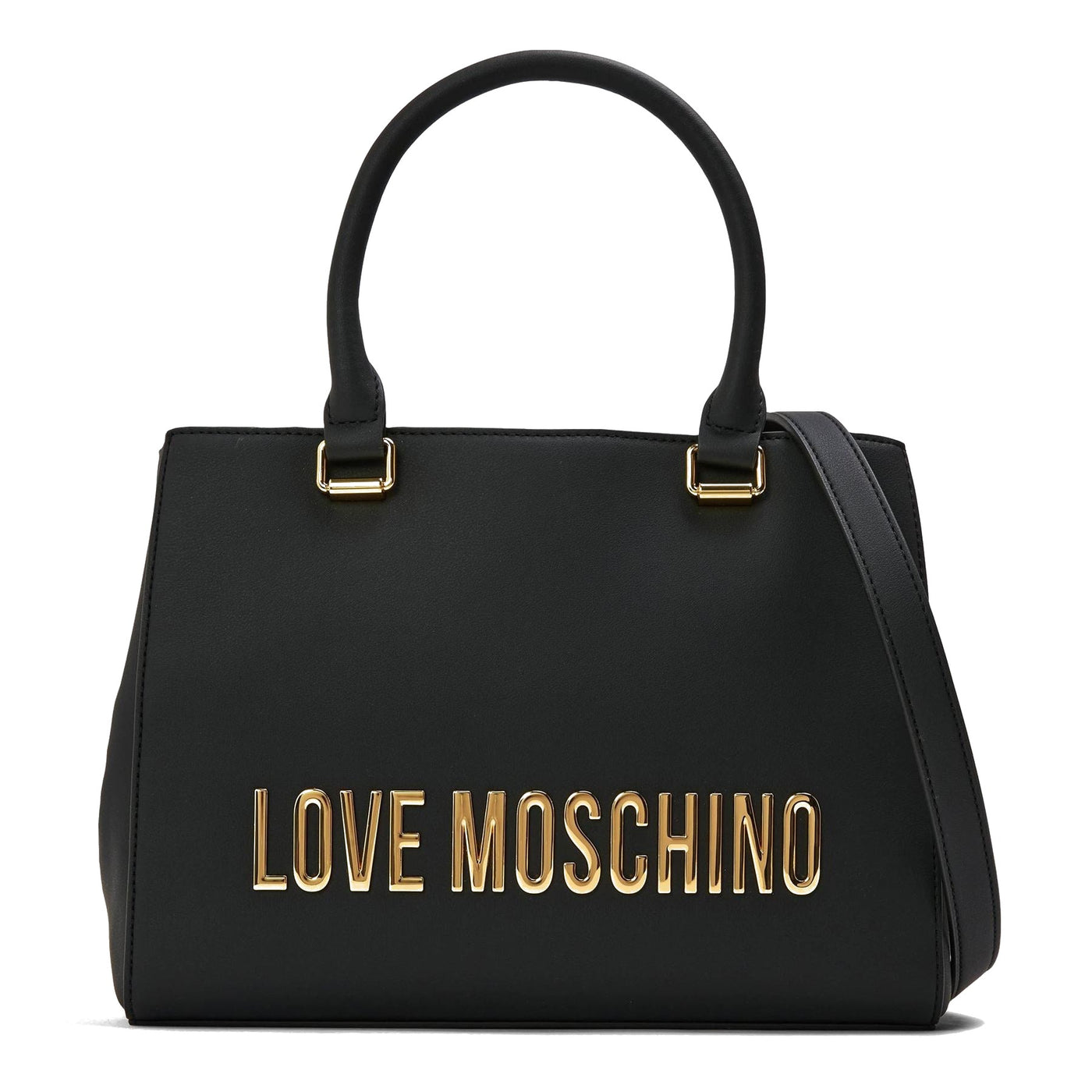 Love Moschino Bold Love Trapezoid Tote with Gold Tone Hardware