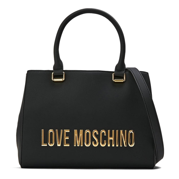 Love Moschino Bold Love Trapezoid Tote with Gold Tone Hardware