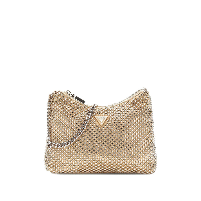 Guess Geometric Patterned Zalina Hobo Bag with Chain