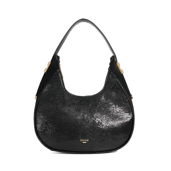 Dune London Dedicated Textured Crescent Hobo Bag Gold Tone
