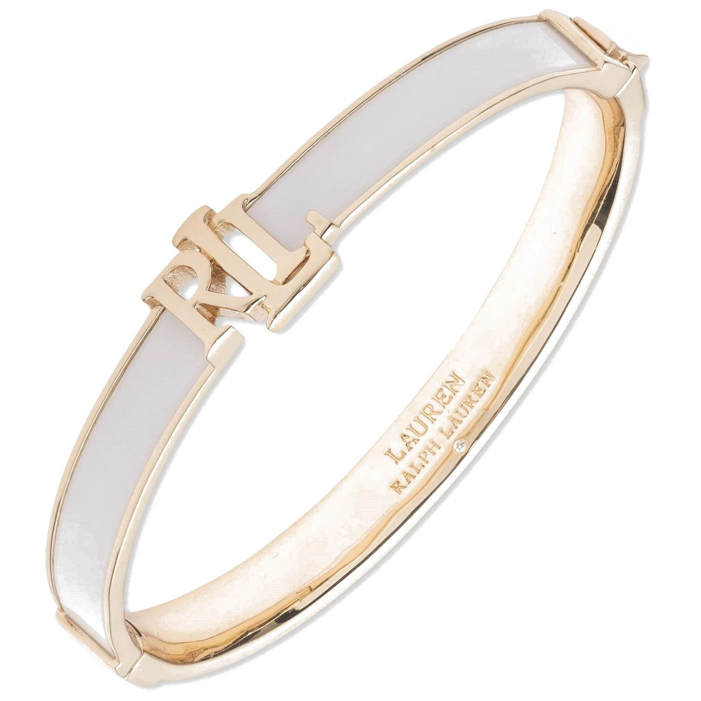 Lauren by Ralph Lauren Ralph Lauren White  And  Gold Logo Bangle
