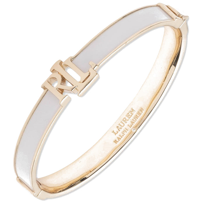 Lauren by Ralph Lauren Ralph Lauren White  And  Gold Logo Bangle