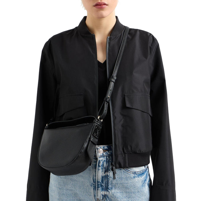Armani Exchange Exchange Crescent Shape Hobo Bag with Logo
