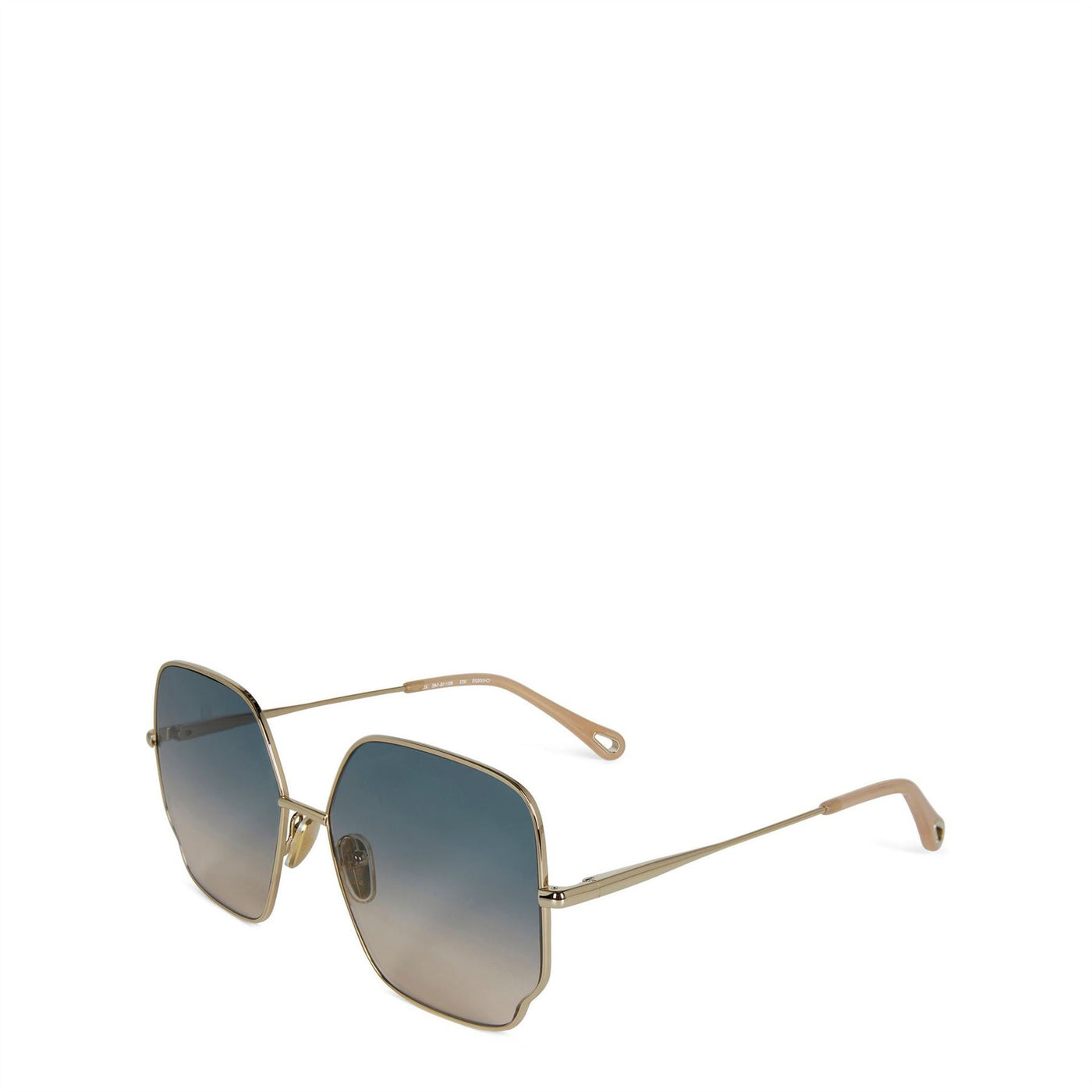 Chloe Hexagonal Green Lens Full Rim Retro Sunglasses