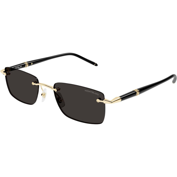 Montblanc Rimless Gold Tone Metal Full Rim Rectangle Sunglasses