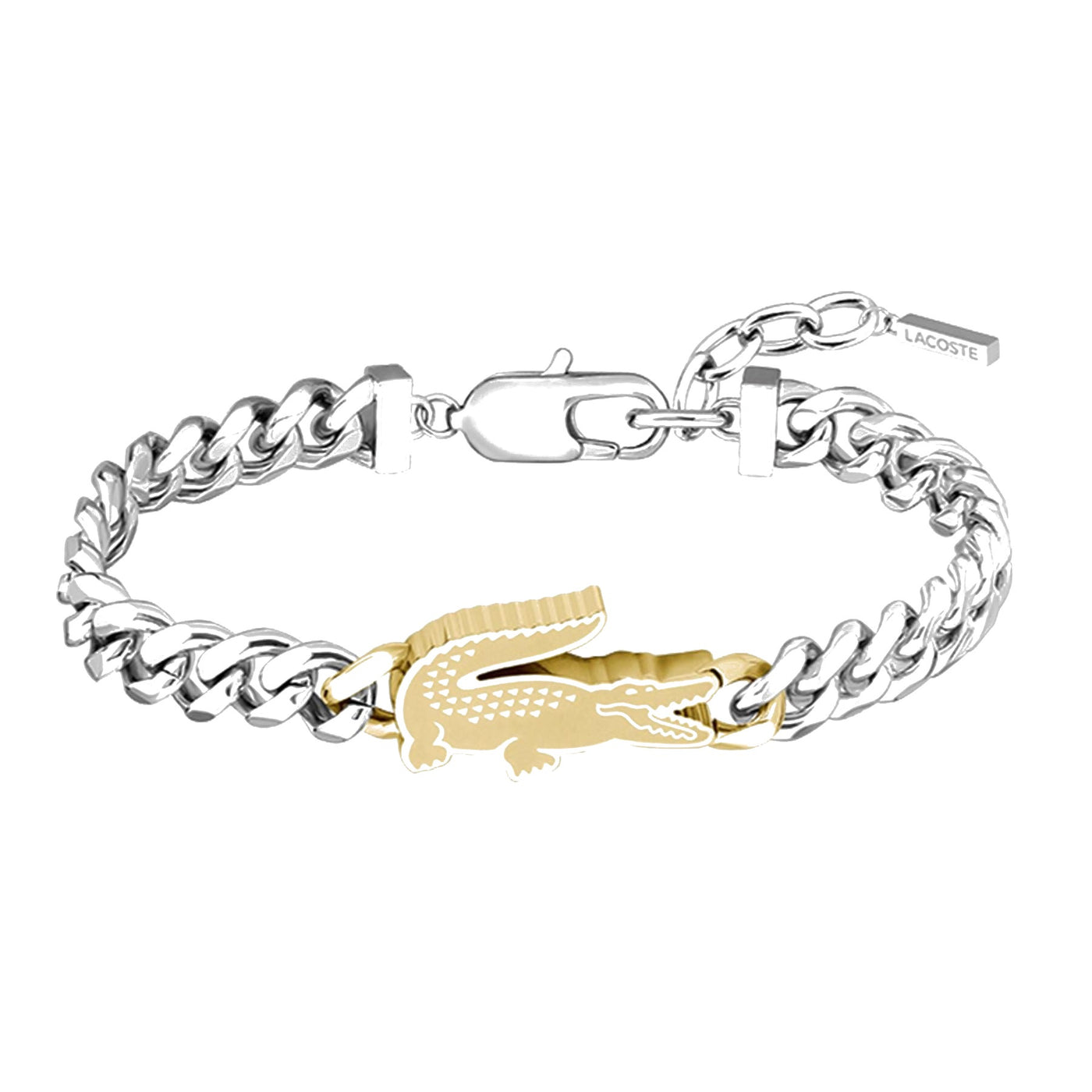 Lacoste Mens Arthor Crocodile Curb Chain Bracelet