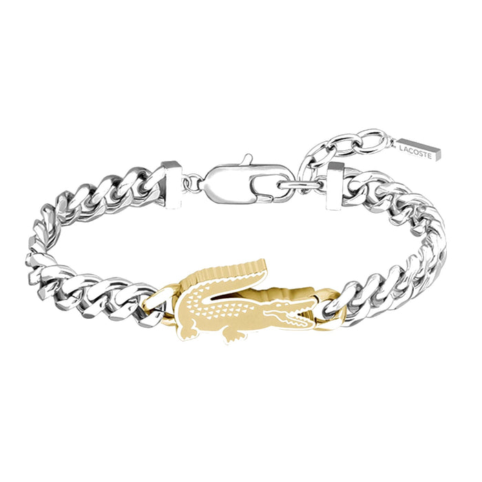 Lacoste Mens Arthor Crocodile Curb Chain Bracelet